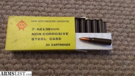 norinco steel core 7.62x39mm yellow box on the armslist|7.62x39 norinco ammo.